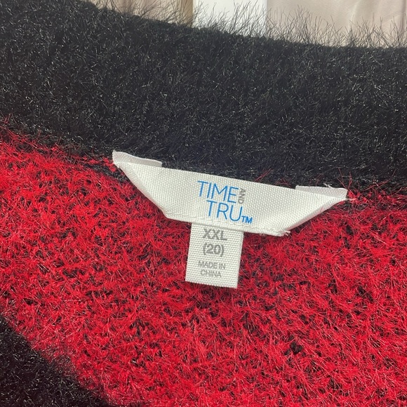 Time & Tru fuzzy plaid buffalo print size XXL 20 sweater - Picture 5 of 7